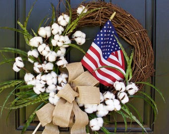 Fourth of July Wreath, Summer Wreath, 4th of July Wreath, Patriotic Wreath, Americana Wreath, Americana Decor, Front Door Wreath