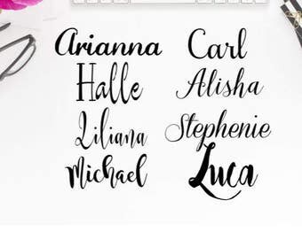 Script Font Decals, Name Decals, Personalized name decal, Name, Name Label, Name Sticker, Personalized Sticker, Word Decal, Name in Script