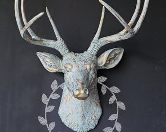 White Deer Head Wall Decor faux deer head gold shabby chic deer head wall mount deer White Deer Head Wall Decor faux deer head gold shabby chic deer head wall mount deer