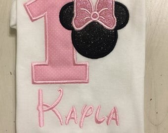 Minnie Mouse 1st First 2nd Second Birthday Shirt // Minnie Mouse Shirt // Monogrammed Birthday Shirt // Minnie Mouse Shirt for girls //