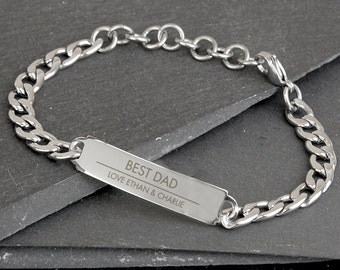 Personalised Stainless Steel Id Bracelet, Personalised Mens Bracelet, Engraved Bracelet, Engraved Id Bracelet, Personalized Men's Bracelet