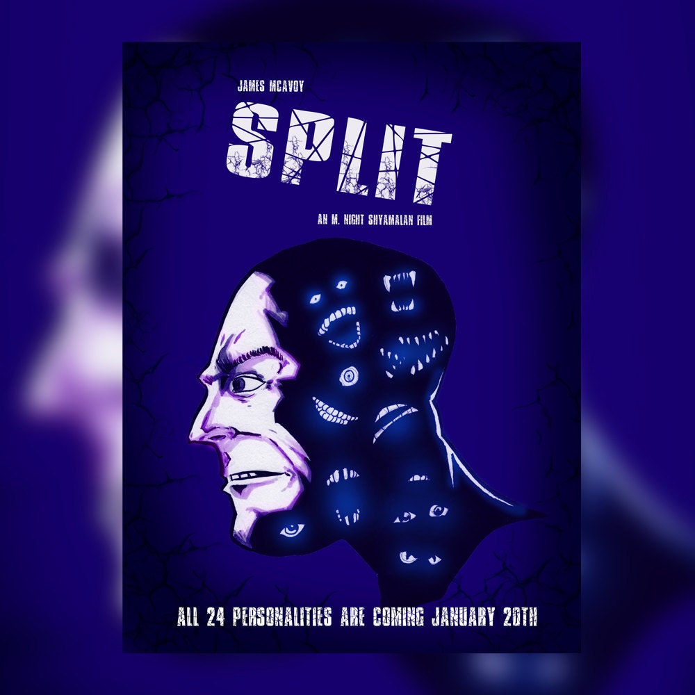Split movie poster 12x16 art print alternate poster