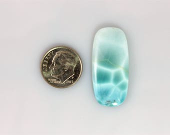 22 CT AAA Larimar Cabochon- Natural Sky Blue Gemstone Cab Jewelry Making Supplies