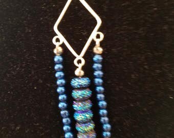 Blue sparkle chandelier necklace