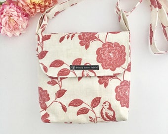 Floral bag, retro bag, festival bag, floral purse, flower bag, boho bag, floral crossbody bags, fabric bags, womens handbags