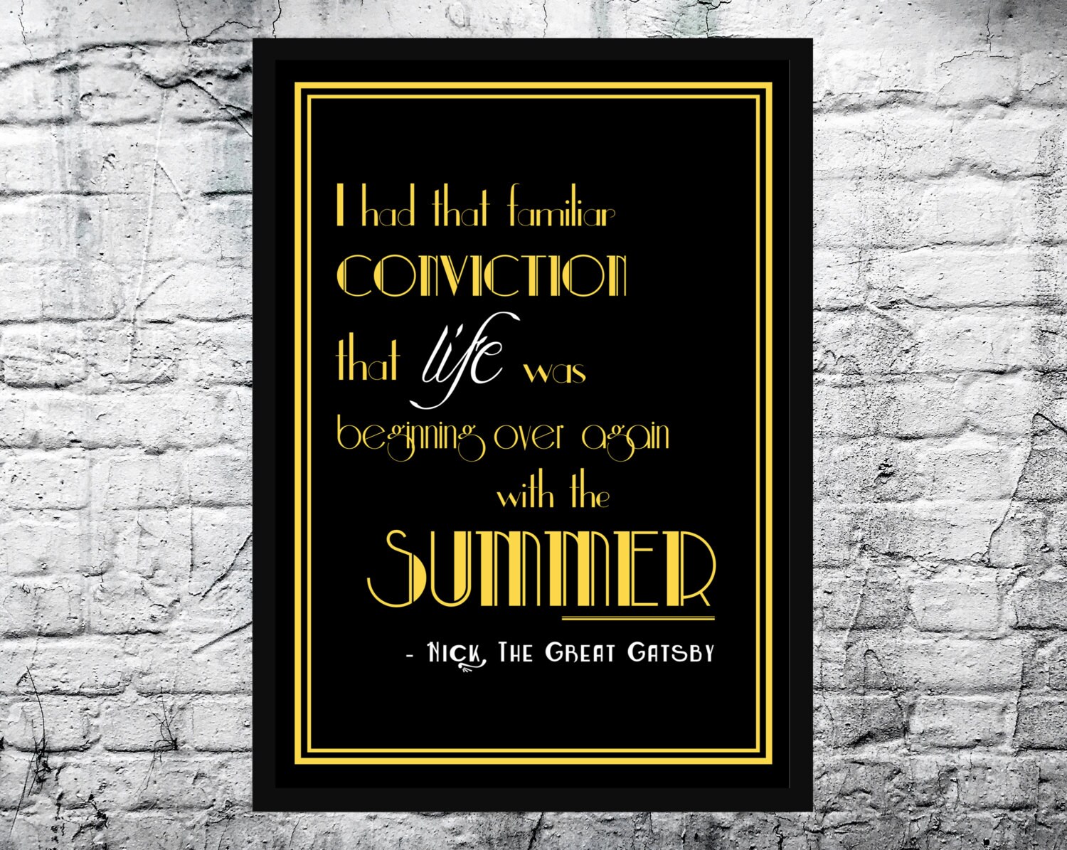 The Great Gatsby Quote A4 Print Wall Art 1920's. FREE
