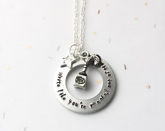 Write like you're running out of time, hamilton musical, writer gift, alexander hamilton, hamilton fans, hamilton jewelry, hamilton gift