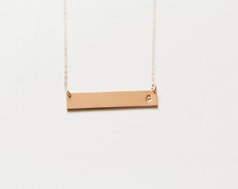 Gold Initial Necklace / Initial Bar Necklace / Gold Fill Necklace / Personalized Bar Necklace