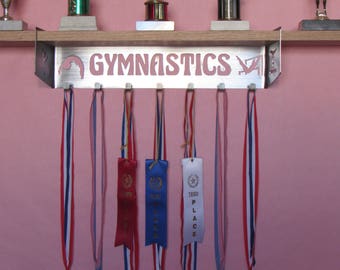Gymnastics Trophy Shelf and Medal Display