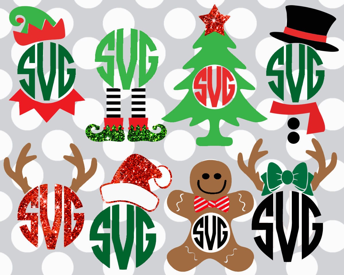 Christmas Monogram Svg Files - Layered SVG Cut File - Creative Free