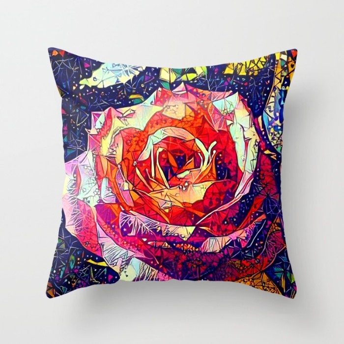 Rose Pillow Flower Pillow Orange Pillow Pink Pillow