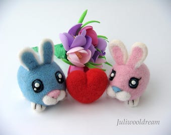 Needle felted rabbit, Needle felted animal, Bunny, Needle felting, Miniature animal, Needle felt Gift for her Rabbit lover gift Felting wool
