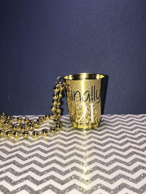 21st Birthday Shot Glass Necklace
