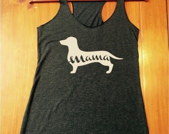 Dachshund mama tank top - womens tanks - fast shipping - dog tanks - workout tops