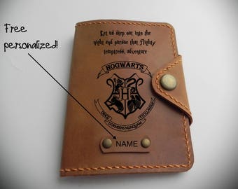 Harry Potter Passport Cover/ Leather Passport cover/Personalized Passport Case/Passport Wallet
