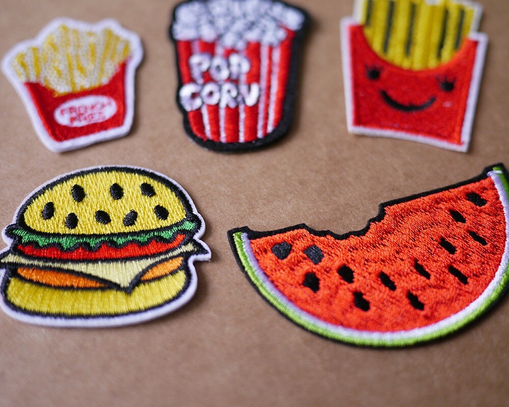 Food patches, Fast Food patch, Embroidered Patch, Embroidered patches ...