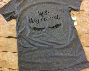 Rodan and Fields, Yes, They're Real, Lash Boost, RF consultant tee, R+F, RF tee, lash tee, Shirt - Consultant Shirt - Glamorous Shirt - Lash