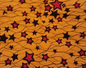 African Print Fabric/ Yellow Stars Print Fabric/Wax Fabric/Print Ankara Fabric/Ankara Wax/Nigerian wax/Sold Per Yard