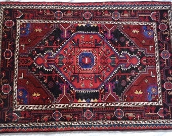 Medium sized Persian rug, pure wool, handmade colorful rectangular