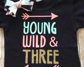 Young wild and three shirt and BOW.
