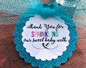 Baby Sprinkle Favors - Nail Polish Favors - Sprinkle Baby Shower - Sprinkled with Love - Baby Sprinkle Girl or Boy - Thank You Tags