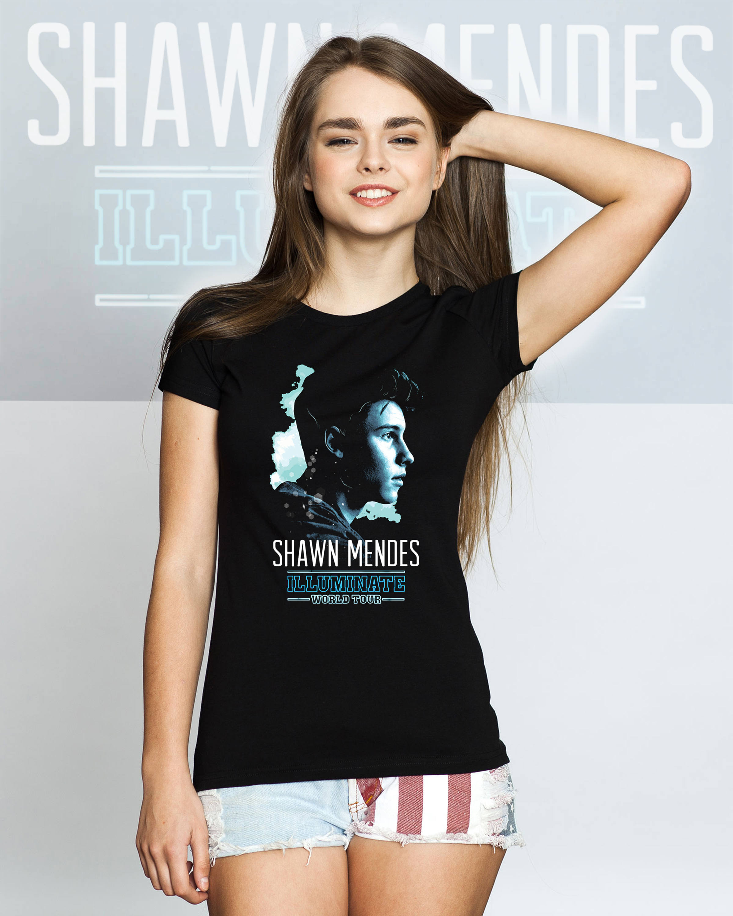 Shawn Mendes t SHIRT black new 2017 Illuminate tour army