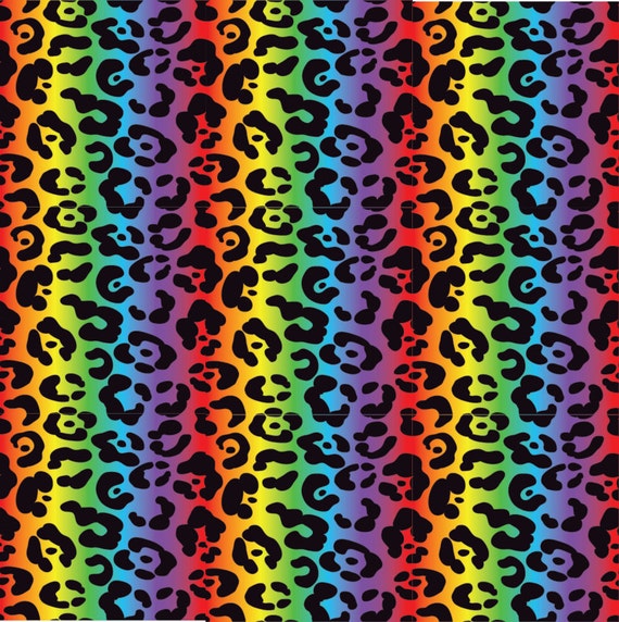 Rainbow Leopard Print Vinyl Craft Vinyl Rainbow Cheetah