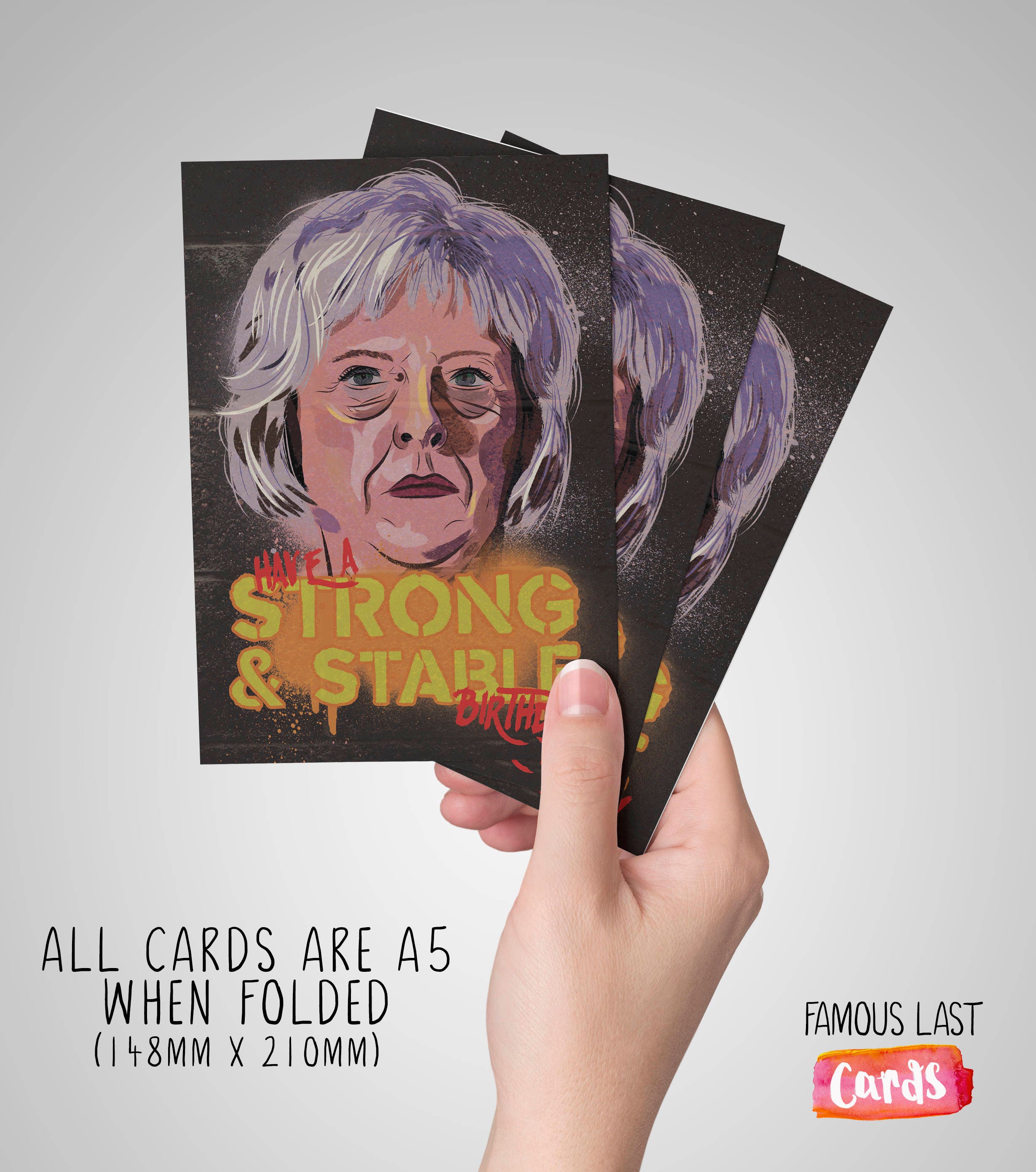 Theresa May Strong and Stable UK Election Birthday Card
