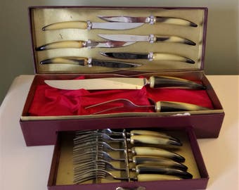 Bakelite Flatware Set Vintage Bakelite Cutlery Sheffield Cutlery Original Box