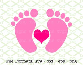 Baby feet svg file | Etsy