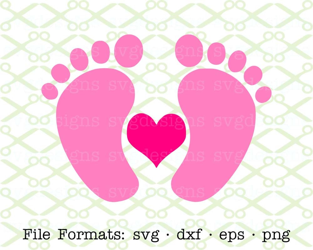 Baby Feet Svg Dxf, Eps, Png; New Baby SVG, Baby Svg, Baby Shower Svg, Feet Svg, Baby Valentine ...