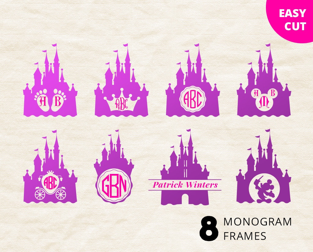 Download Disney Castle frames svg Disney monograms svg Princess ...