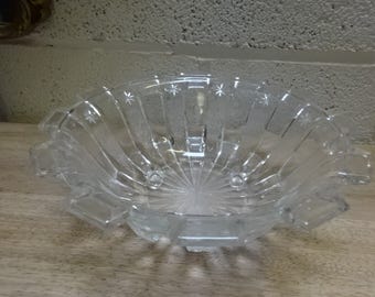 Vintage Cut Glass Bowl/Tri Footed/Serving Bowl/Vintage
