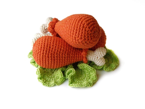 CHICKEN LEGS Crochet Pattern PDF - Crochet fried chicken ...