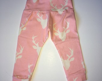 SALE Pink Deer • Newborn Leggings w/ bonus headband