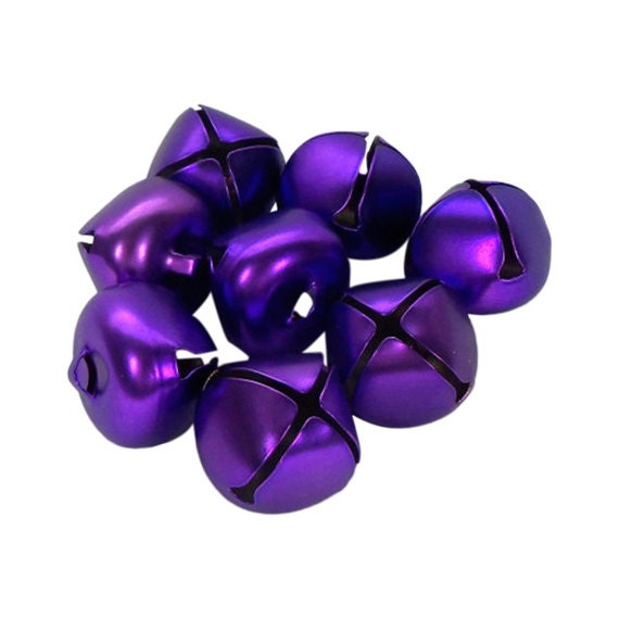 8 Purple Jingle Bells 25mm 1 Inch Matte Finish