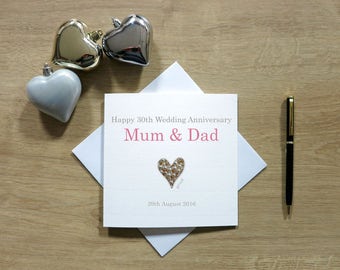Personalised Pearl (30th) Anniversary Card - Thirtieth Anniversary Card - Cute Anniversary Card - Cards For Husband/Wife - Cards For Couple