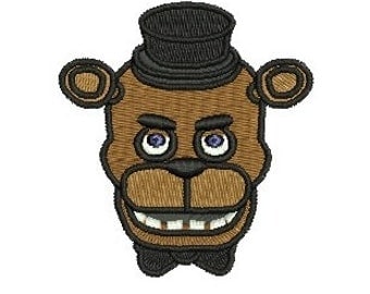 Face Five Nights at Freddy's freddy fazbear EMBROIDERY Design Fill Design Machine Embroidery Instant Download ER600F