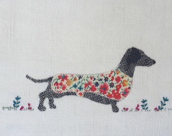 Greyhound Whippet Lurcher textile art by Mummyminestrone on Etsy