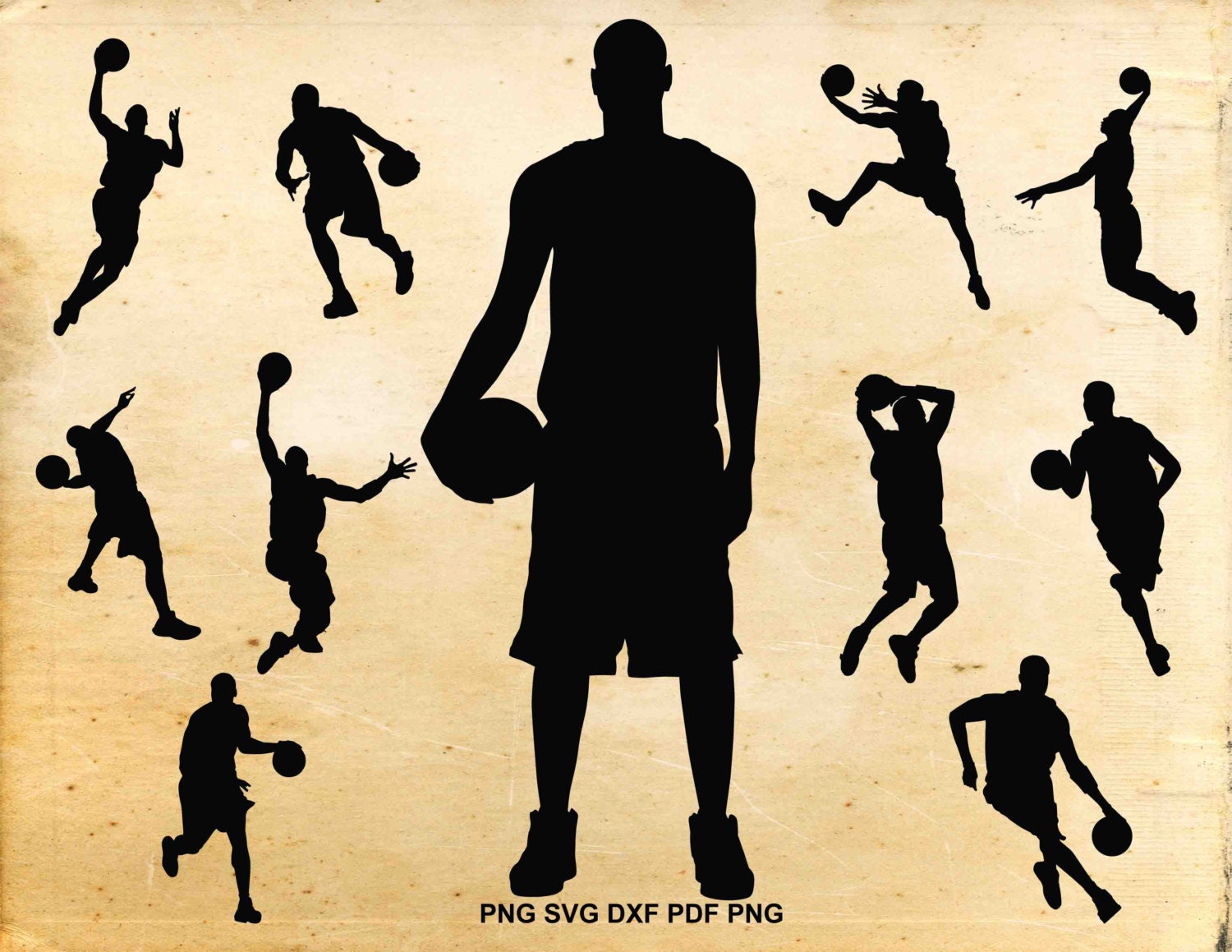 Download Basketball svg files Basketball player silhouette Basketball