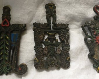 Set of 3 Vintage Wilton Cast Iron Trivets