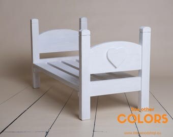 Bed Photography Prop, Newborn Baby Toddler Photo Shoots, Nursery Decor, Doll Bed, Wooden Posing Bed, Wood Cradle Photo Prop, COLORS