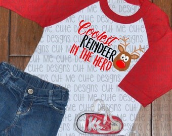 SVG DXF PNG cut file cricut silhouette cameo scrap booking Christmas Coolest Reindeer in the herd