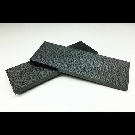 Black Carbon Fiber knife scales 6 x 2 x 1/4