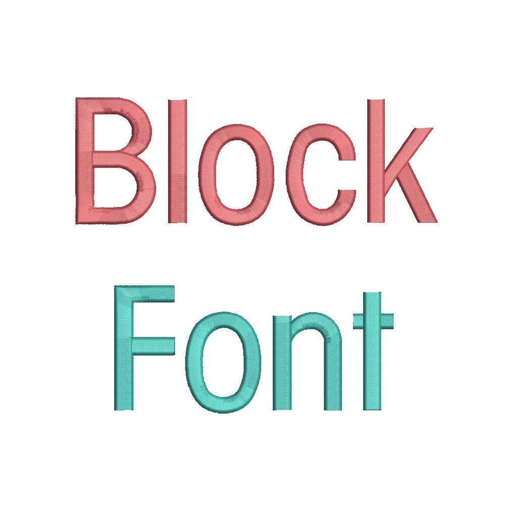 2 Size Block Font Embroidery Fonts BX Instant Download 9