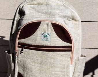 Back to School 20% off with code BACK2SCHOOL, Handmade Hemp Backpack, designed in the Himalayas, THC free