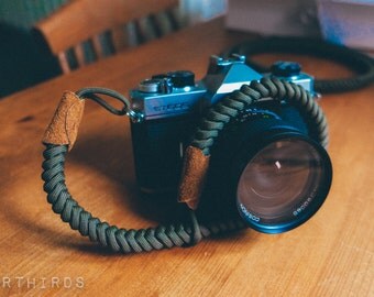 Camera Wrist Strap, Khaki Green, Paracord camera strap