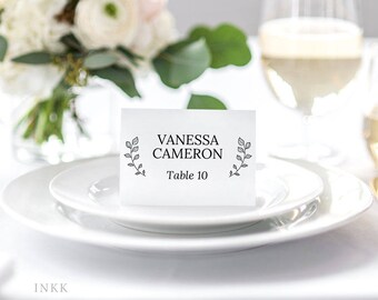 Place Card Template, Wedding Place Cards Printable, Flat or Folded Tent Place Cards Wedding, Place cards for Wedding Editable PDF #E026