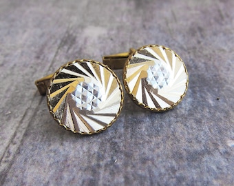 Teacher gift teacher appreciation gift Men gift for men Vintage cuff link Gold cufflink Geometric cufflinks Mens accessory Vintage cufflink
