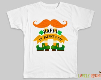 St Patrick's Day Shirt Kids Shamrock Shirt Unisex Youth T-Shirt Girls and Boys St. Patricks Outfits Toddler St. Patricks Shirts Kids Beard